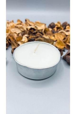 Tealight Mum-buhurdanlık Silver Boy Soya Parafinli 10 Adet Beyaz Dekoratif Büyük Boy Tealight Mum Beyaz