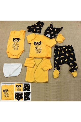 Mai Perla Baby Hastane Çıkış Seti Batman Desenli 8 Li Erkek Bebek Yeni Doğan Sarı Mai Perla Baby Hastane Çıkış Seti Batman Desenli 8 Li Erkek Bebek Yeni Doğan Sarı