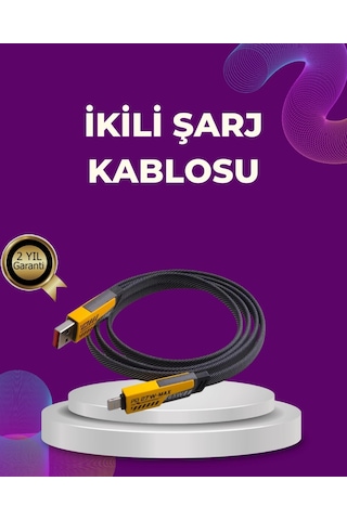 Dayanıklı 4 Ü 1 Arada Çok Fonksiyonlu Hızlı Şarj Veri Kablosu