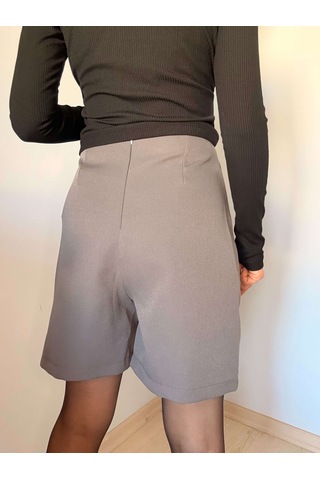 Ali Butik Mini Gri Şort Etek Gri