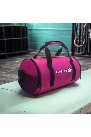 My Geppeto Bag Unisex Fitness Silindir Spor Çantası Pembe