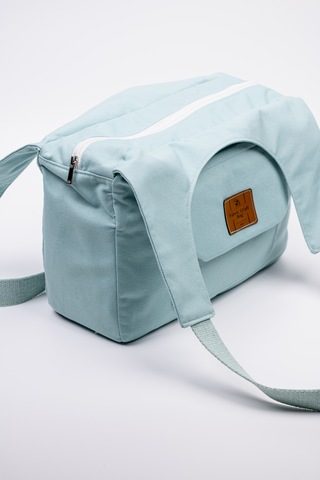 Fabric Craft Bag Omuz Çantası Turkuaz Kanvas 30x25 Cm Fermuarlı Astarlı Turkuaz