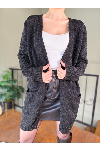 Ali Butik Siyah Simli Hırka Siyah