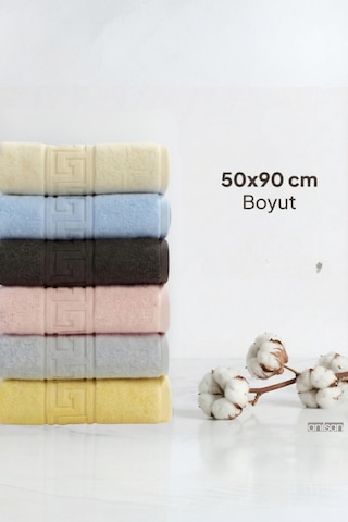 6'lı Lüx Karışık Greek El Havlusu - 50x90 Cm, 225 Gr, %100 Pamuk, Spa Ve Otel Havlusu, Günlük Kullanıma Uygun Çok Renkli