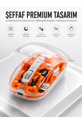 Fare Mouse Çift Modlu Kablosuz Bağlantılı 2.4ghz Destekli Yeni Nesil Standart