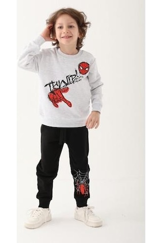 Spıder-man Erkek Çocuk Eşofman Takımı Kar Melanj