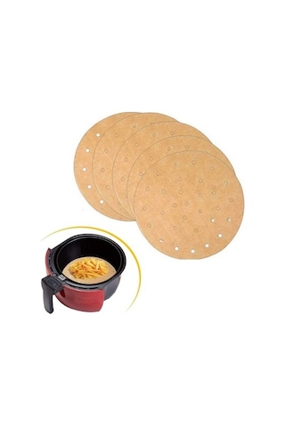 100 Adet Air Fryer Pişirme Kağıdı Tek Kullanımlık Hava Fritözü Yuvarlak Delikli Model