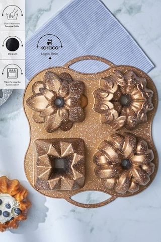 Karaca Cake Pro 4'lü Gold Döküm Kek Kalıbı