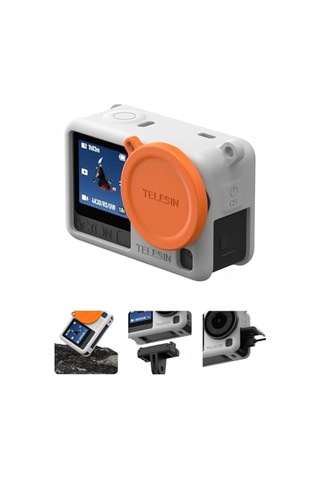 Osmo Action 6 İçin Silikon Koruyucu Kılıf + Lens Cap Grey 08298469