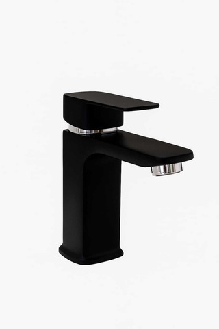 Rudi Armatür Siyah Renk Şelale Lavabo Bataryası Siyah