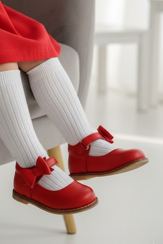 Cevoclub Kids Hakiki Deri Cırtlı Çocuk Ayakkabı Kırmızı Cv-340 Kırmızı