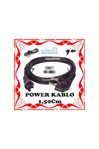Notebook Yonca Power Güç Kablosu Laptop Adaptör Power Güç Kablosu