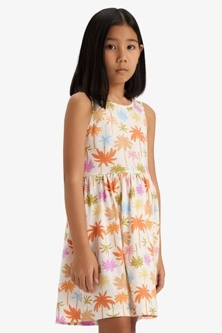 DeFacto Kız Çocuk Bisiklet Yaka Çiçek Desenli Kolsuz Yazlık Elbise B4338A825SMER235