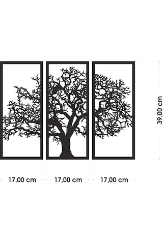 Sonbahar 3'lü Çınar Ağacı Tablo Mdf Üzeri Aynalı Gümüş Pleksi