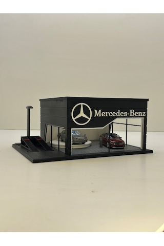 3d Baskı 1/64 Ölçekli Mercedes Showroom Tasarımlı Diorama Araç Sergileme Garajı