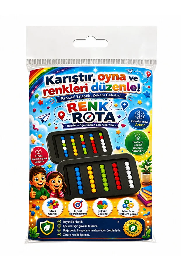 Eğitici Zeka Oyunu Renk Eşleştirme & Kaydırmalı Bulmaca Oyuncağı Çocuk Dikkat Geliştirici