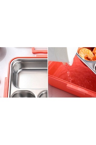 Ulzyvf Yemek Termos Seti Mavi, Çelik Bölmeli, Paslanmaz, 5 Cm, Pratik Kutuda Mavi