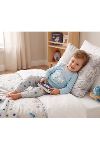 Motherlove %100 Organik Bebek Pijama Takımı 3 - 36 Ay Mavi