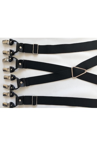 8 Klipsli Siyah Pantolon Askısı