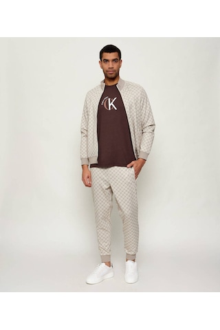 Erkek Normal Kalıp %100 Pamuklu Logo Desenli Kısa Kollu Kahverengi T-shirt Lv14re829g-2ın Kahverengi