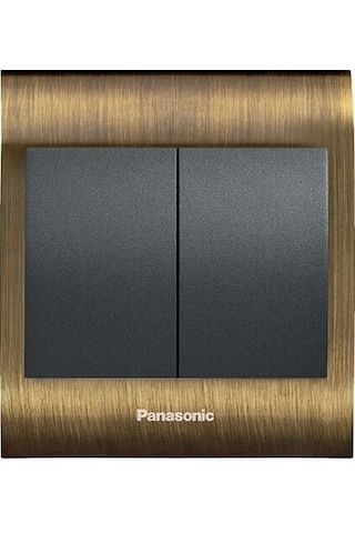Viko Panasonic Thea Blu İkili Anahtar, Çerçeve Antique+dore, Kapak Füme