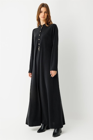 Oysh Kumaş Elbise Siyah Siyah