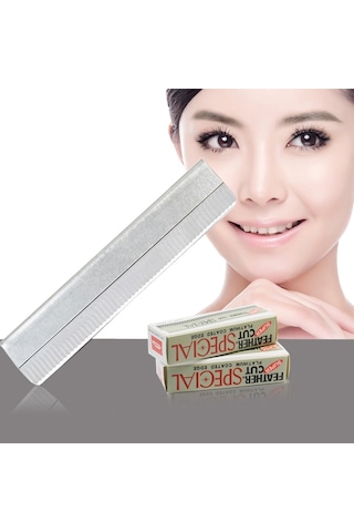 Sones 10 Adet Profesyonel Kuaförlük Aletleri Kazıyıcı Bıçak Kaş Düzeltici Tıraş Kaşıma Saç Tüy Bıçağı Gümüş