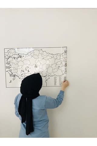 Türkiye Haritası Akıllı Kağıt Tahta 110X56 Cm + Kalem Hediye