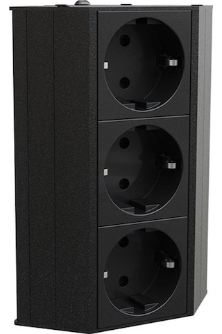 Metalline® Corner-line Raf Priz Sistemi 3 Priz - Siyah