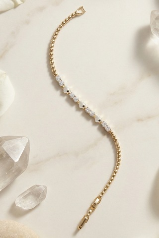 Valmont Accessories Xuping 14k Kaplama 17+2 Cm Ayarlanabilir Kalp Detaylı Taşlı Kadın Çelik Bileklik Altın