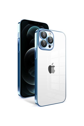 Apple Uyumlu iPhone 12 Pro Max Kamera Korumalı Renkli Çerçeveli Zore Garaj Kapak