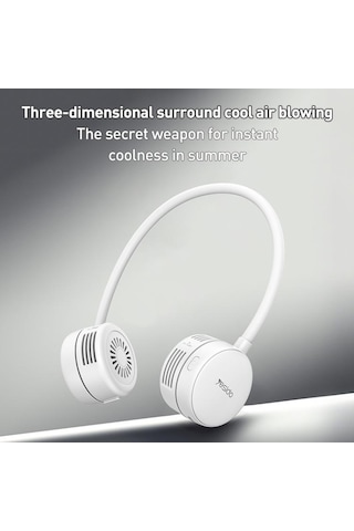 Yesido Yf17 Taşınabilir Surround Boyun Fan Gri Beyaz