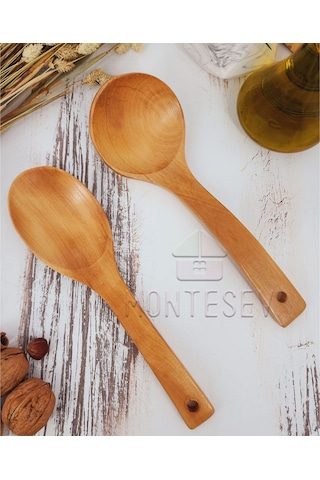 Ahşap Tahta Mutfak Kaşık Seti 2 Parça Kayın Şimşir Ağacı 2-8