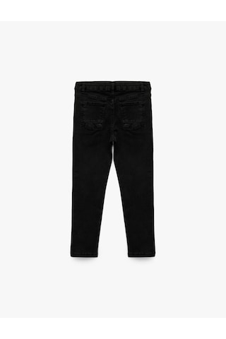 Koton Beli Ayarlanabilir Lastikli Cepli Denim Pantolon Siyah 6skb40006td Siyah