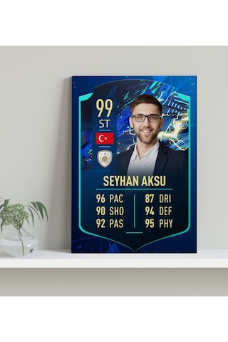 Kişiye Özel Kanvas Tablo Futbolcu Kartı 30X50Cm-8