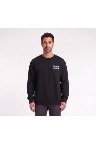 Blow Up Daffy Duck Baskılı Siyah Erkek Sweatshirt 12466