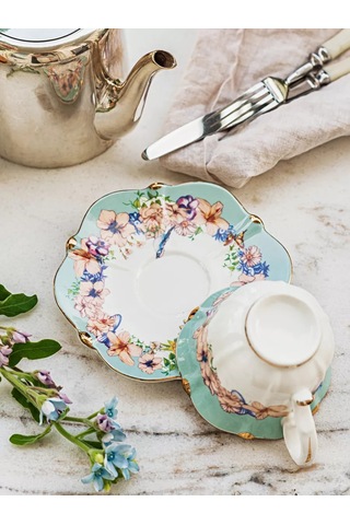 Roomi Seramik Çay Takımı 250 Ml, Fincan Ve Tabak Seti 245121630 Beyaz