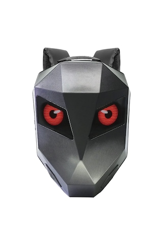 Led Kırmızı Göz Maskeli Akıllı Sırt Çantası - Sert Kasa, Usb Şarj Girişli Teknolojik Çanta Siyah