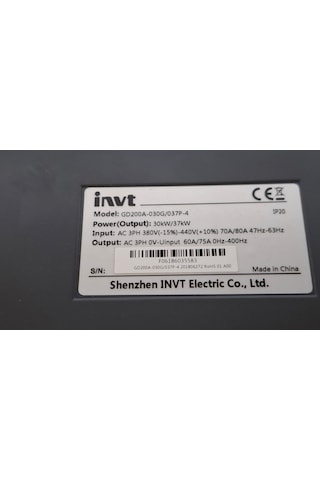İnvt Gd200a-030g/037p-4 30/37kw Sürücü 30/37 Kw 66/75 A 3 Phase Drıver