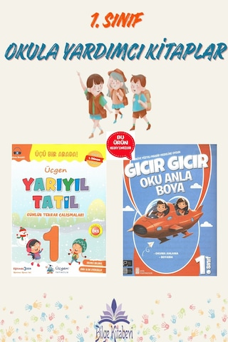 Üçgen 1. Sınıf Yarıyıl Tatil Kitabı 1.dönem Konularını Kapsar - Oku Anla Boya Hediyeli