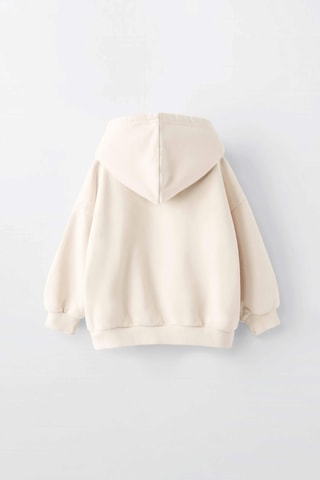 Kız Çocuk Minnie Baskılı Kapüşonlu Manşetli Sweatshirt Krem
