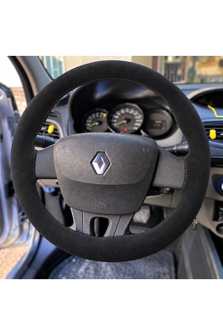 Renault Latitude Direksiyon Kılıfı Alcantara Süet Monza Black Serisi Siyah 2010-2015