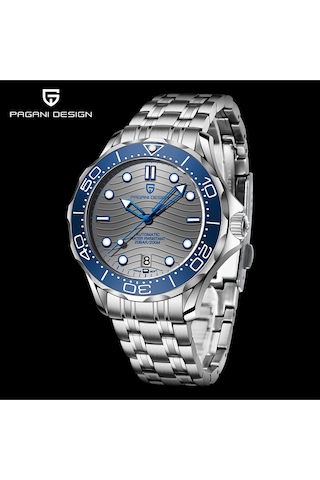 Pagani Design Pd-1685 Seamaster 42mm 200m Su Geçirmez Japon Nh35 Otomatik Mekanik Saat Safir Kristal Çelik Saat Gri