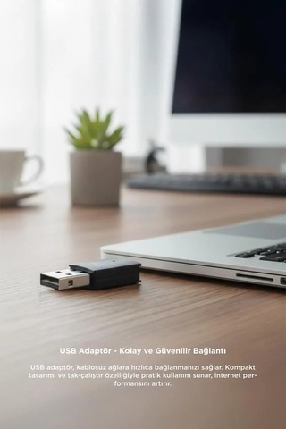 Laptop Aparatı Ağ Adaptörü İnternet Aracı Mini Wifi Adaptör Usb 2.0 600 Mbps Yd48 Siyah