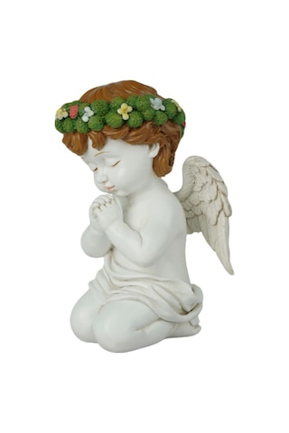Homyl Giriş Rafı Bahçesi Için Dekoratif Dua Eden Melek Çocuk 19cmx10,7cm