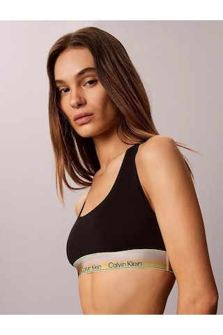 Calvin Klein Kadın Logo Detaylı Elastik Bel Bantlı Pamuklu Siyah Bralet-15846