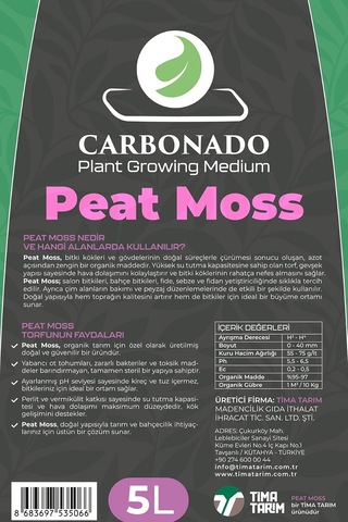 Peat Moss 5l Hava Alan Torf Toprak, Saksı Ve Fide Için%100 Organik Büyüme Ortamı 0