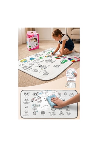 Boyama Örtüsü Yıkanabilir Taşıtlar 100x15 Cm 1 Paket 12 Renk Jumbo Keçeli Kalem Penmark Sevinli Hayvanlar Boyama
