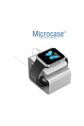 Microcase iOS Uyumlu Watch Se 44 Mm Için Alüminyum Şarj Standı - Gümüş (453927494)