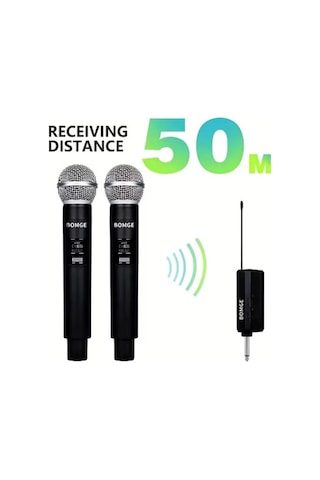 Vtn-508 Profesyonel Çiftli Kablosuz Mikrofon Seti Karaoke Şarj Edilebilir